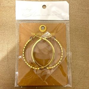 Vintage Havana 18K Gold Plated Star Hoop Earrings